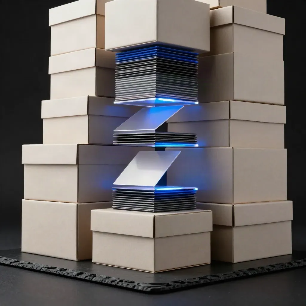 Stacked Amazon PPC and Store bundle props on a dark dramatic surface with blue haze
